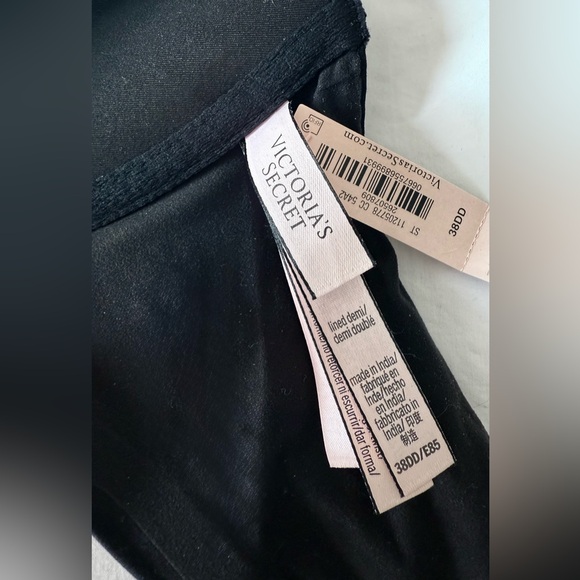 Body By Victoria Black Front-Close Racerback Lightly Lined Demi Bra 38 DD New - Picture 9 of 13